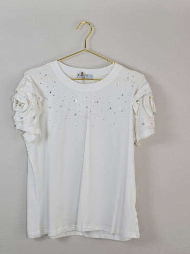 Blusa Blanca con Piedras