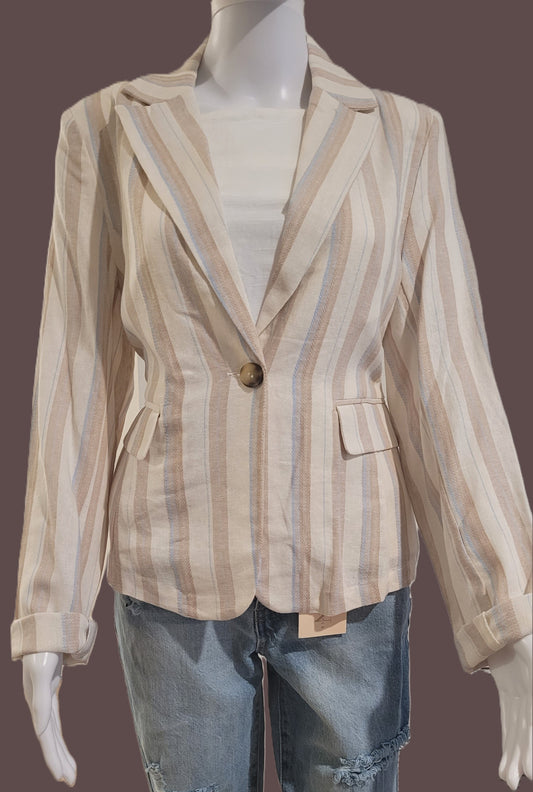 Blazer de rayas beige