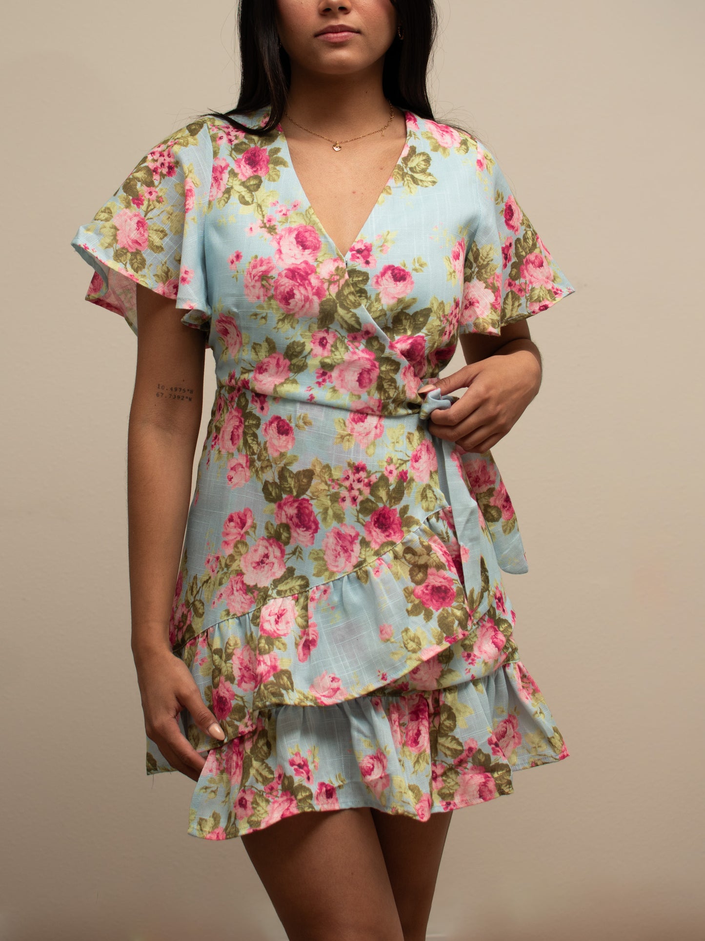 Vestido de flores azul