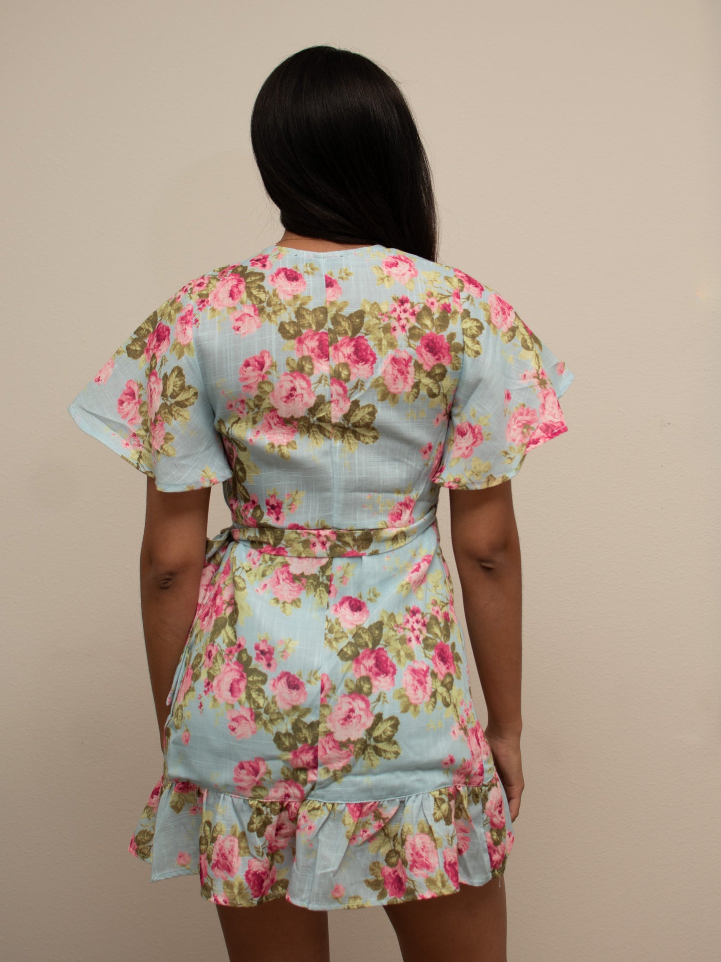 Vestido de flores azul