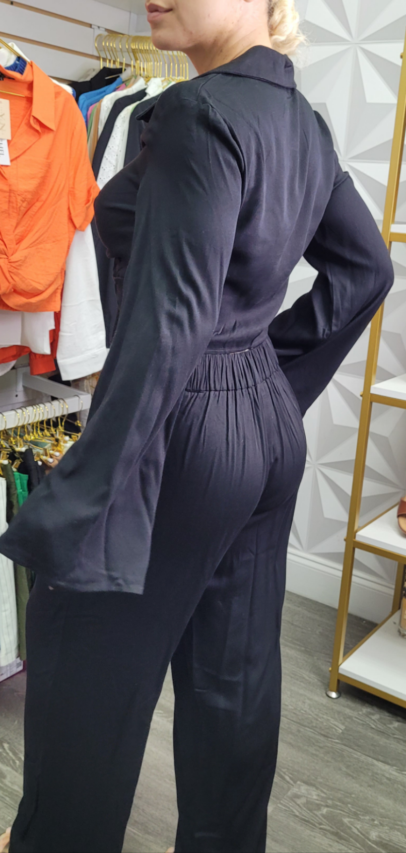 TOP RUCHED LONG SLEEVE WITH PALAZZO PANT SET