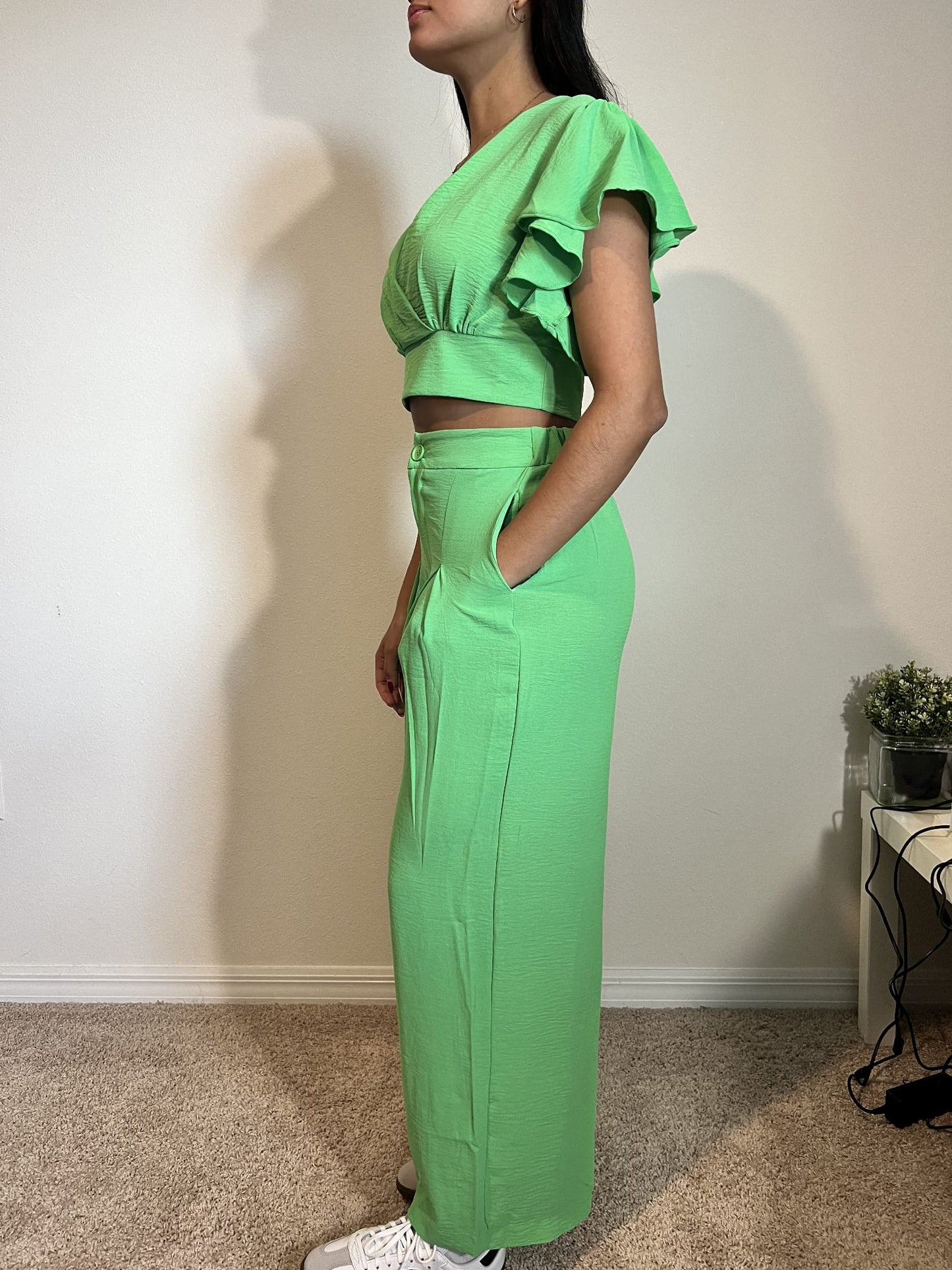 Conjunto de top y pantalón ancho