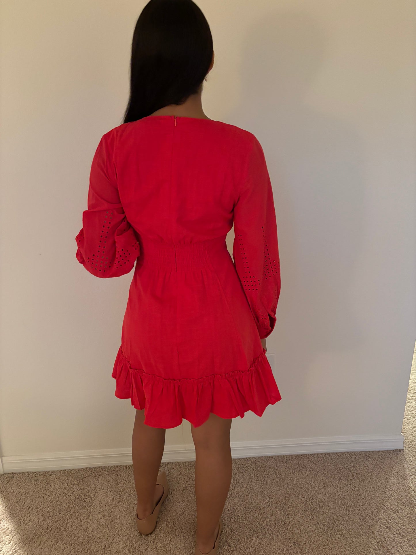 VESTIDO ROJO MANGA LARGA