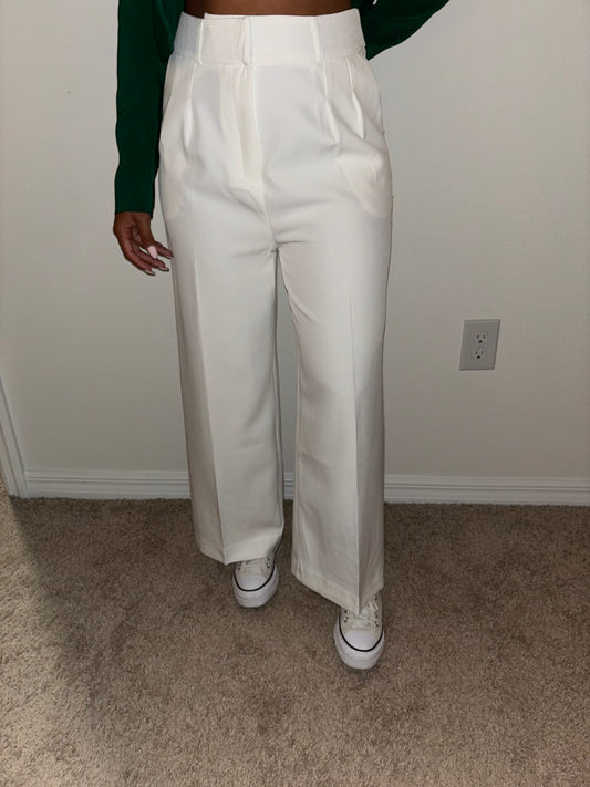 PANTALONES DE PIERNA ANCHA DE COLOR LISO