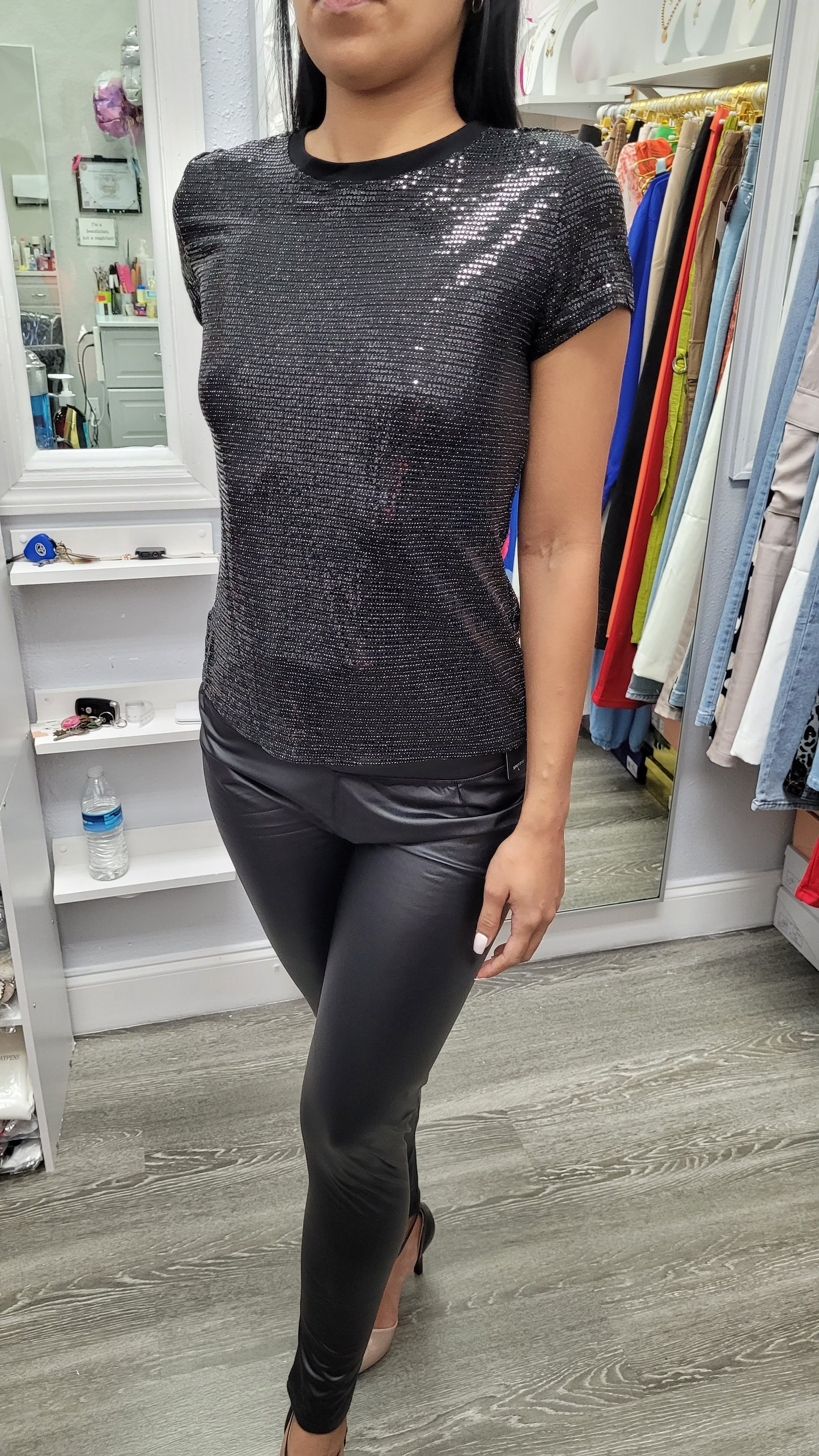 TOP SHORT SLEEVE SPARKLY