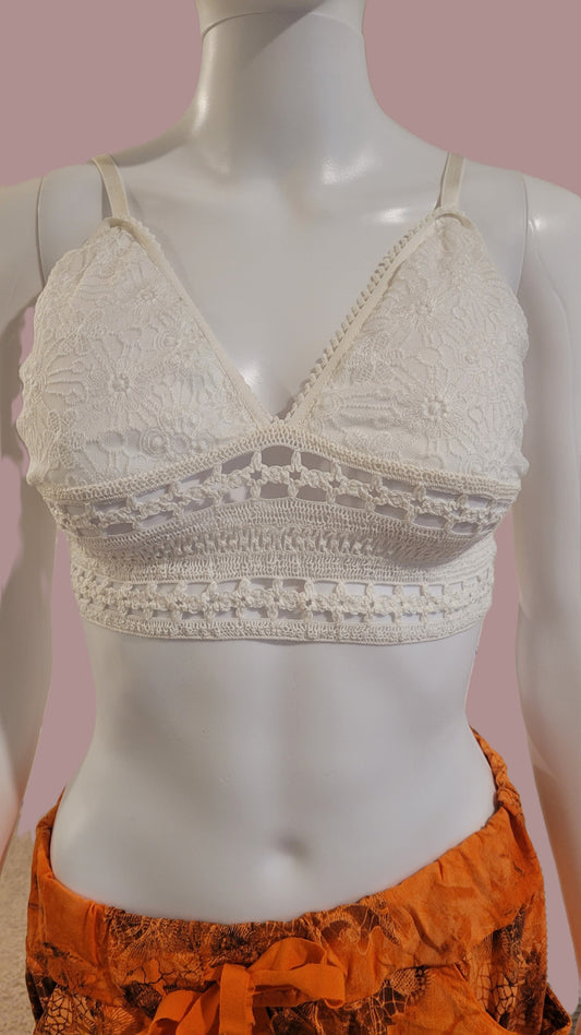 Bralette de encaje blanco