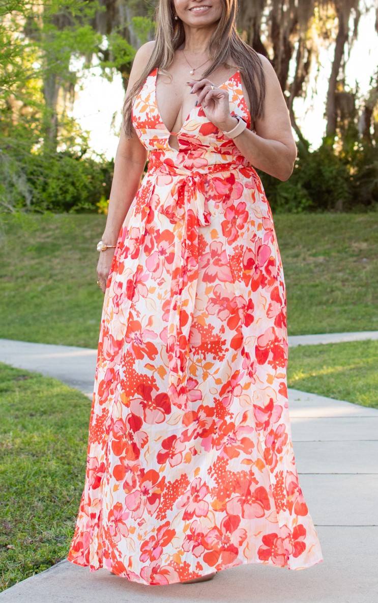 Orange Tropical Dress