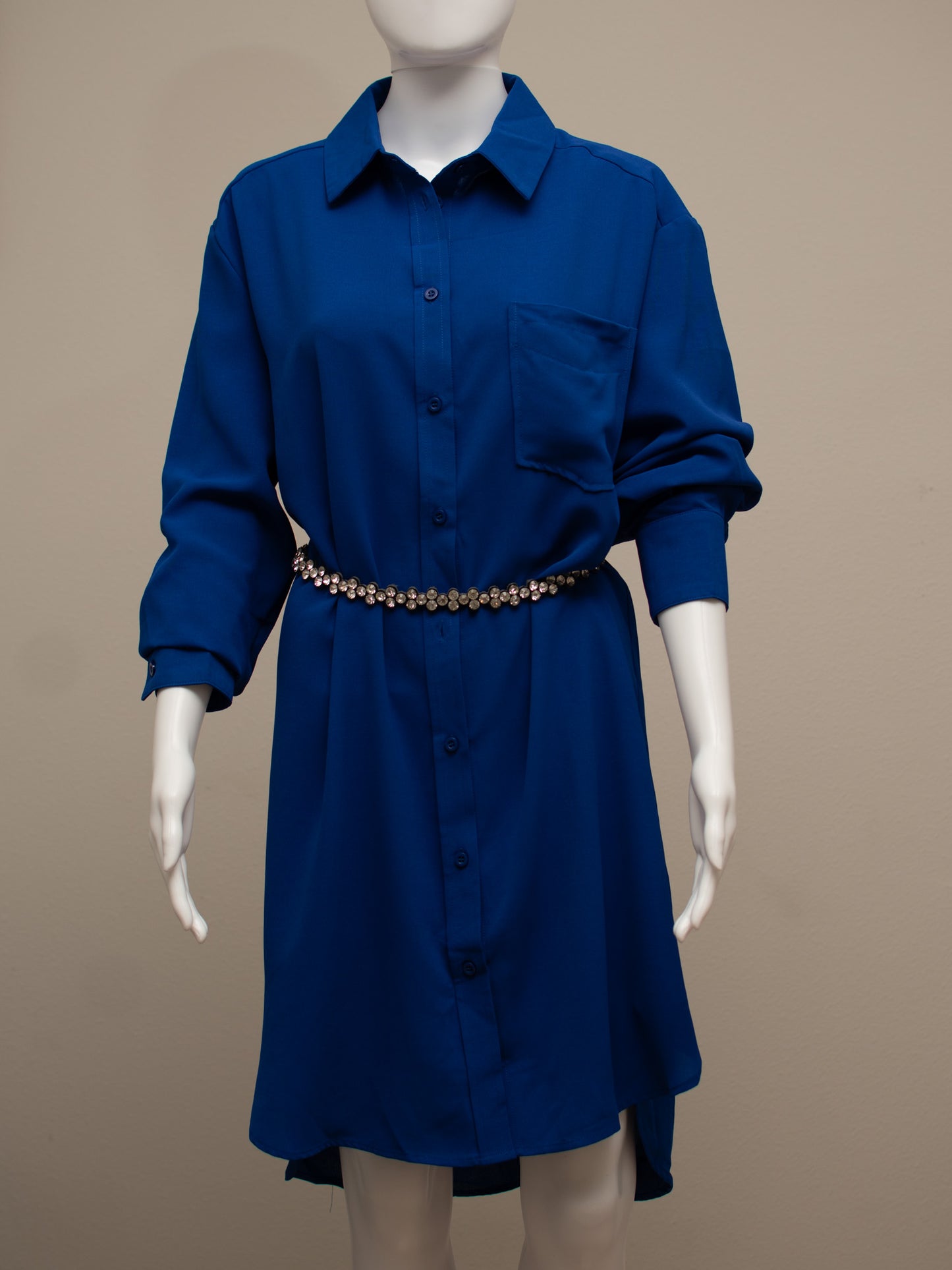 Royal Blue Button Up Dress