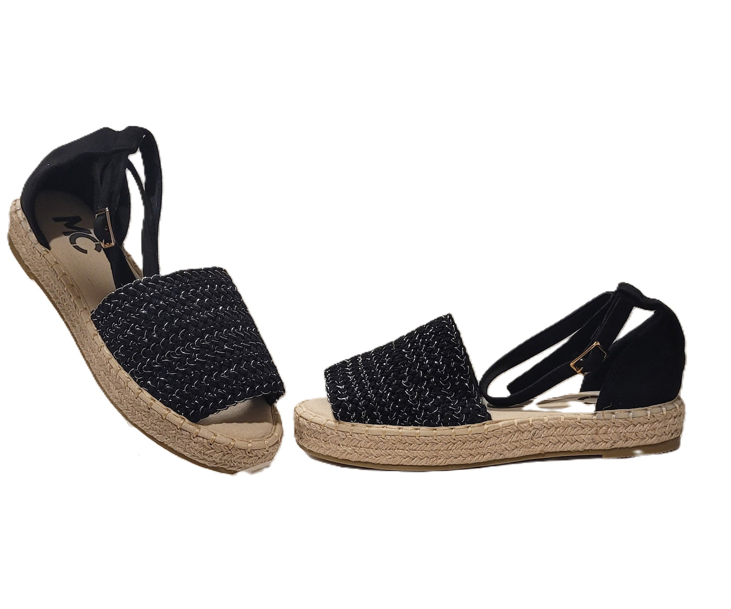 Black Wedge Sandals