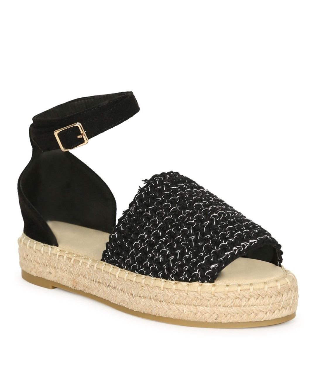 Black Wedge Sandals