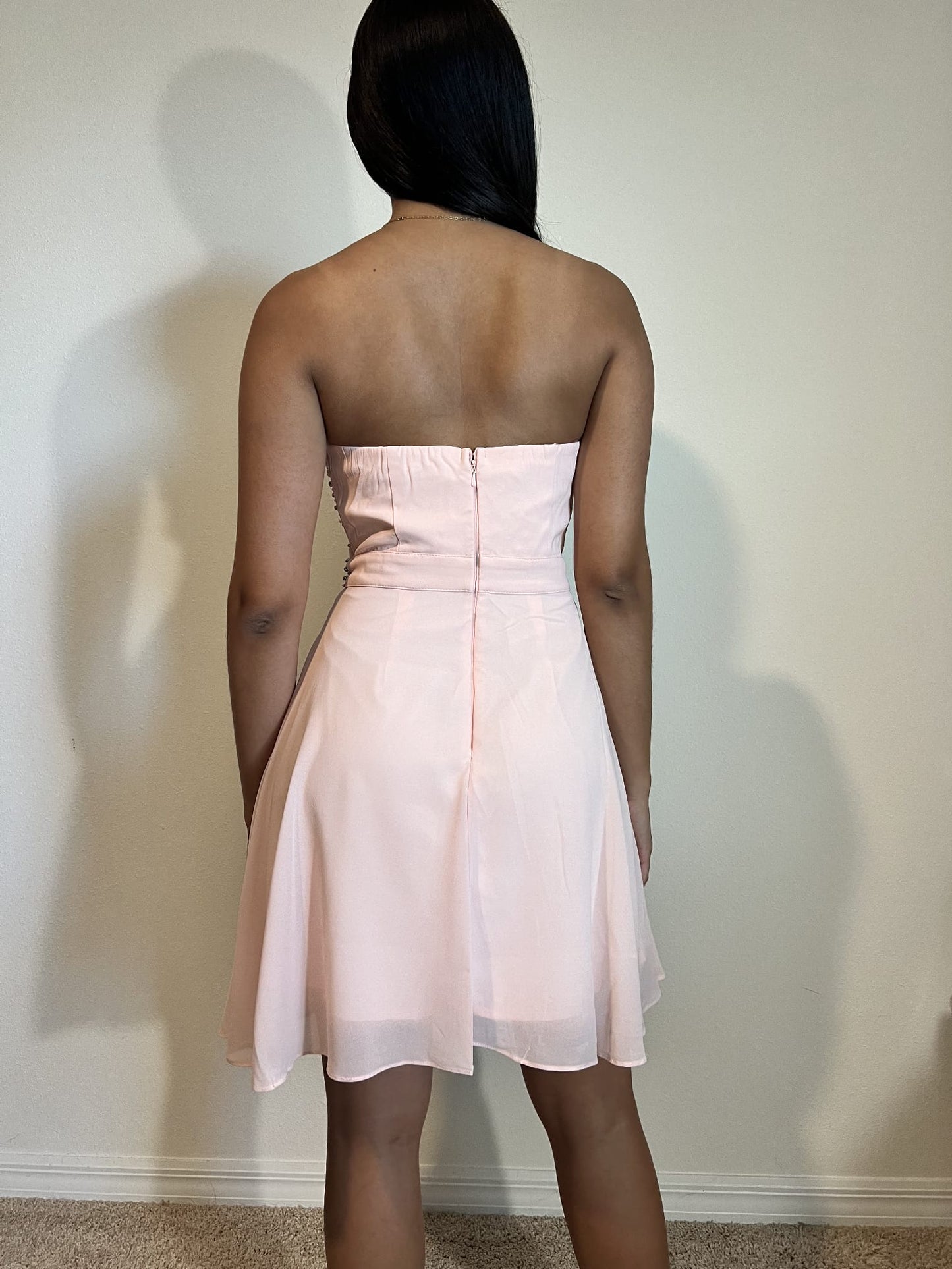 Pink Strapless Mini Dress