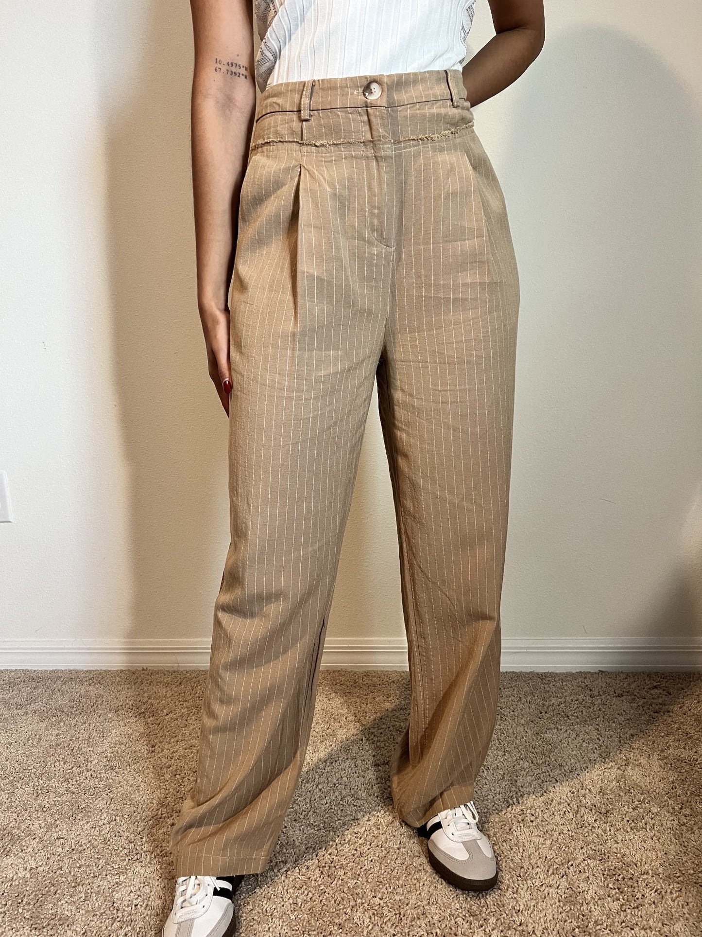 Taupe Wide Leg Pants