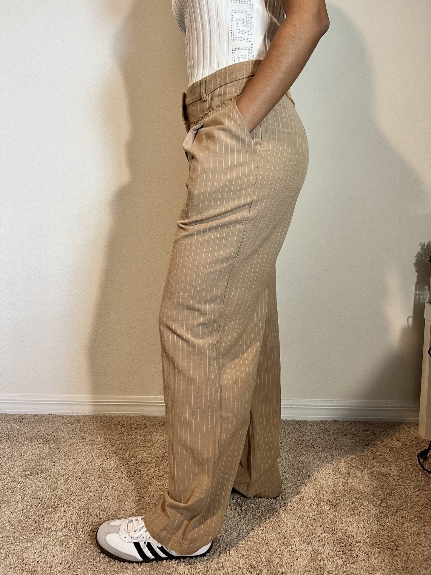 Taupe Wide Leg Pants