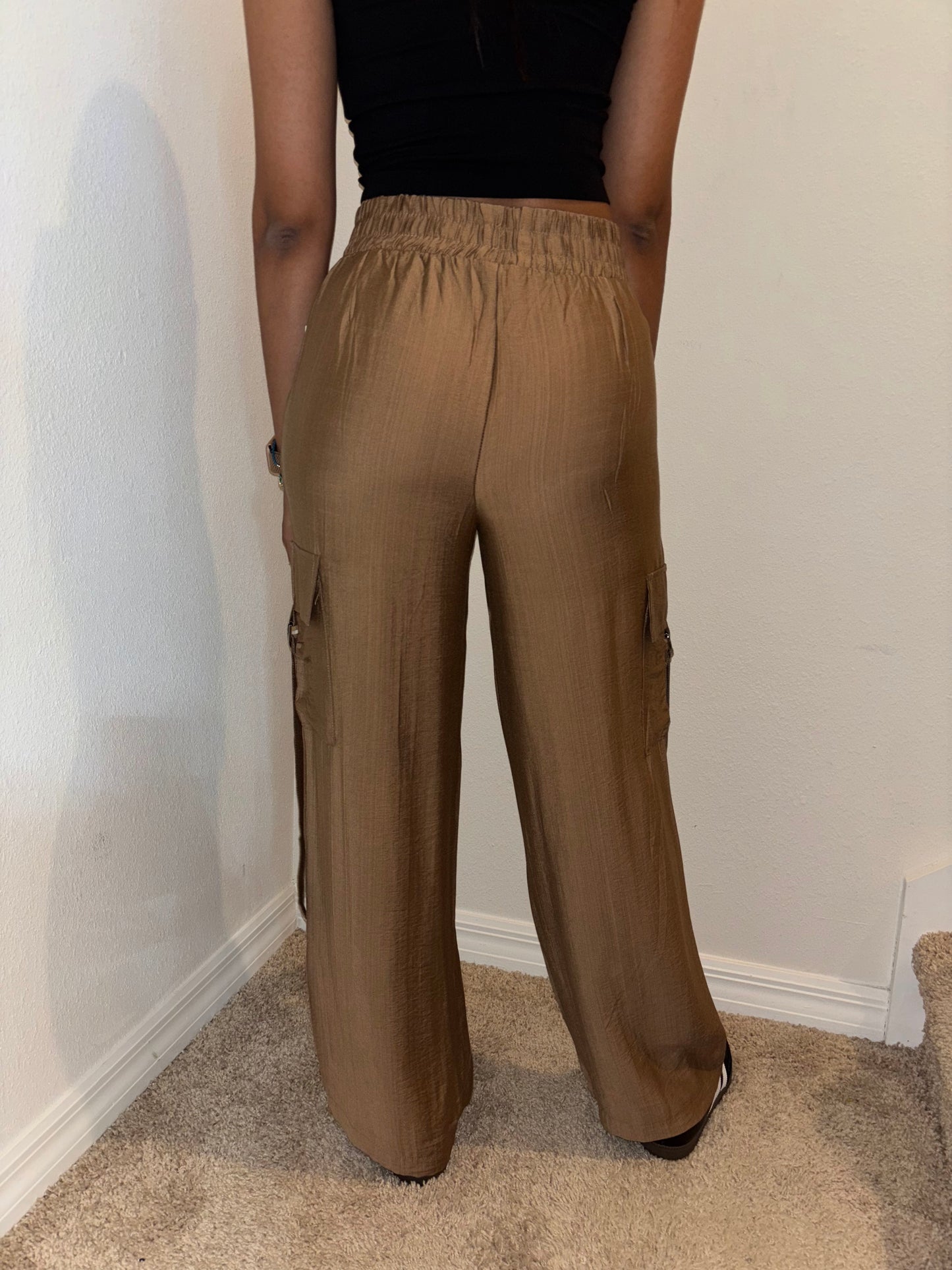 LINEN BLEND CARGO PANTS