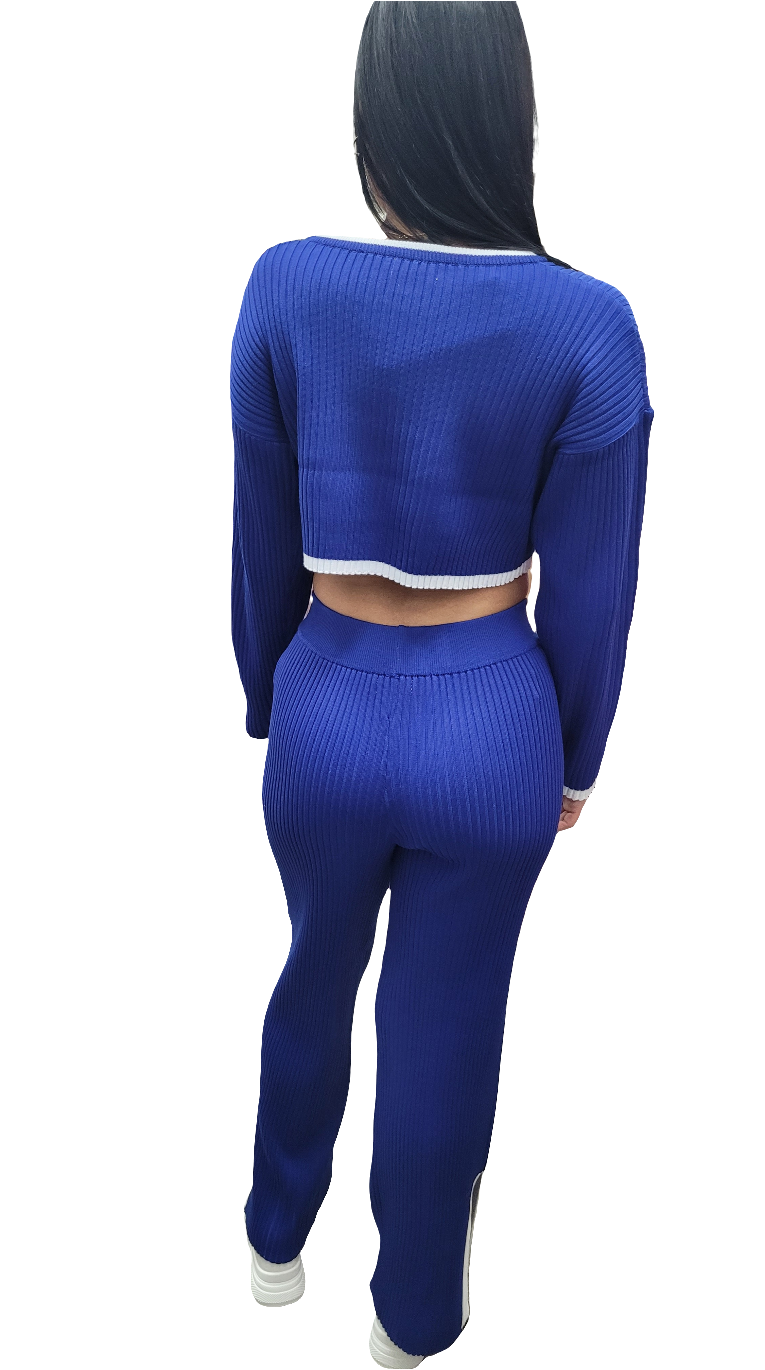 BLUE RIBBED SET