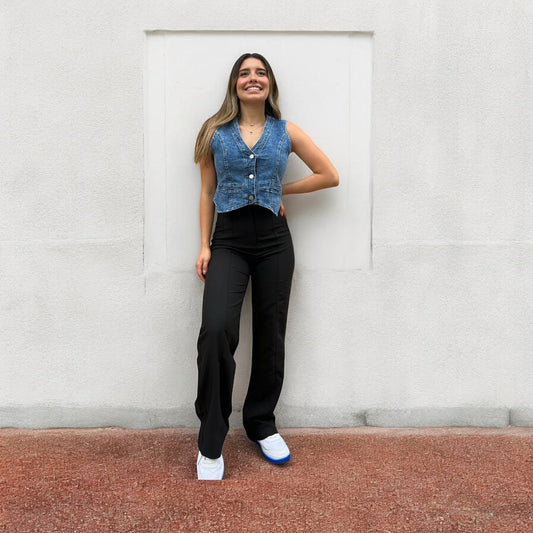 DENIM VEST V NECK JEAN