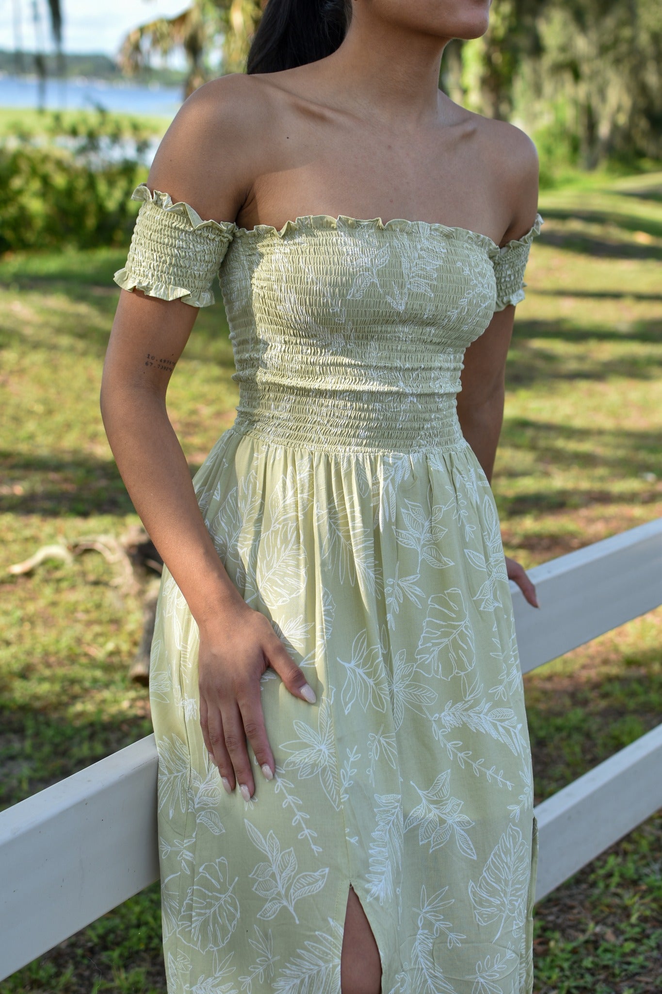 Green Off Shoulder Dress