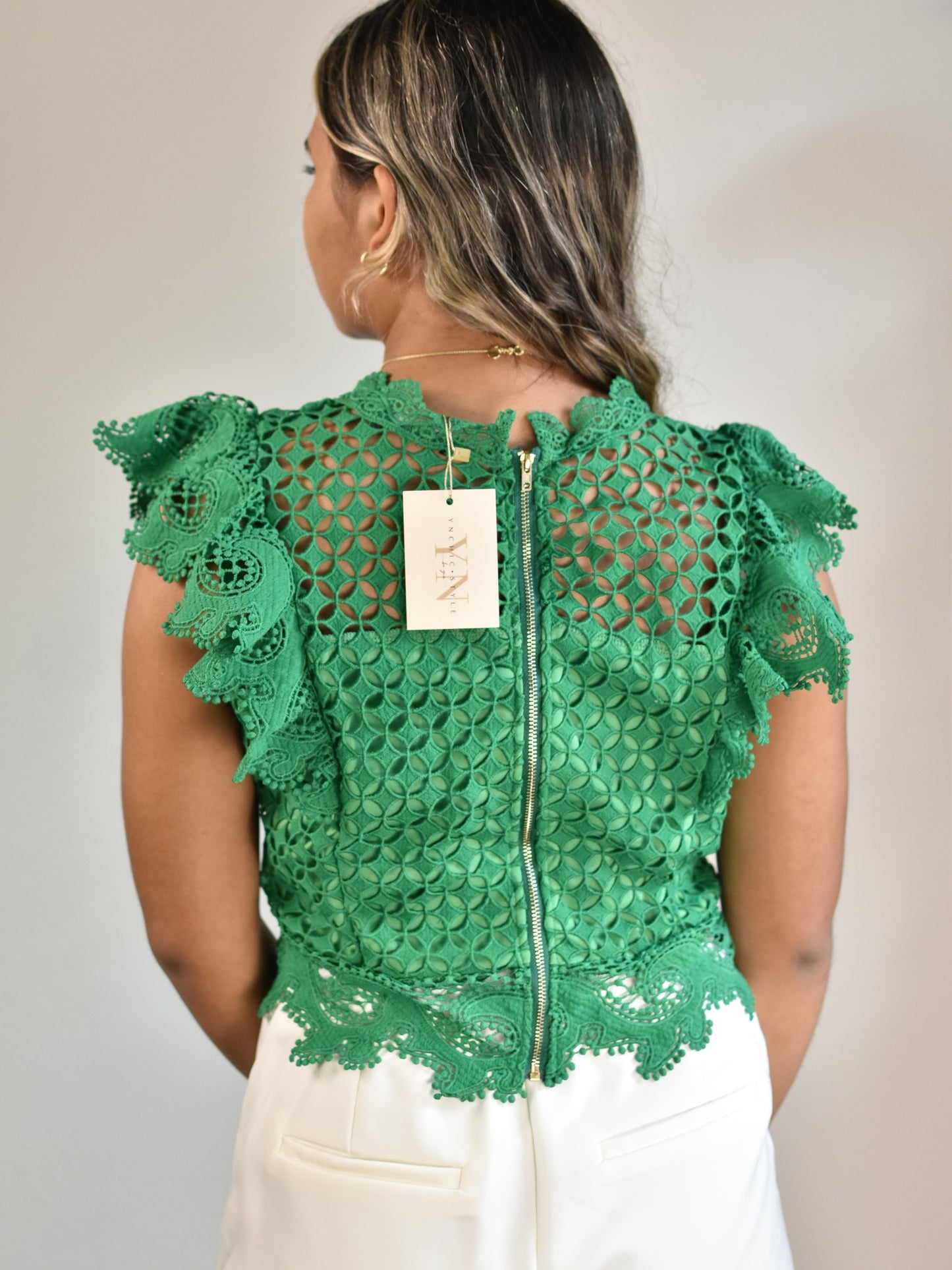 Green Sleeveless Blouse