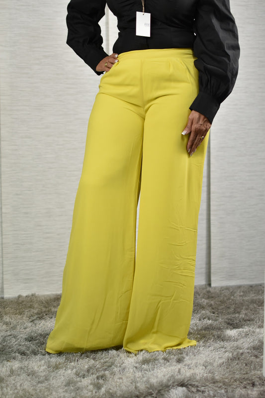 Lime Yellow Wide Leg Pants